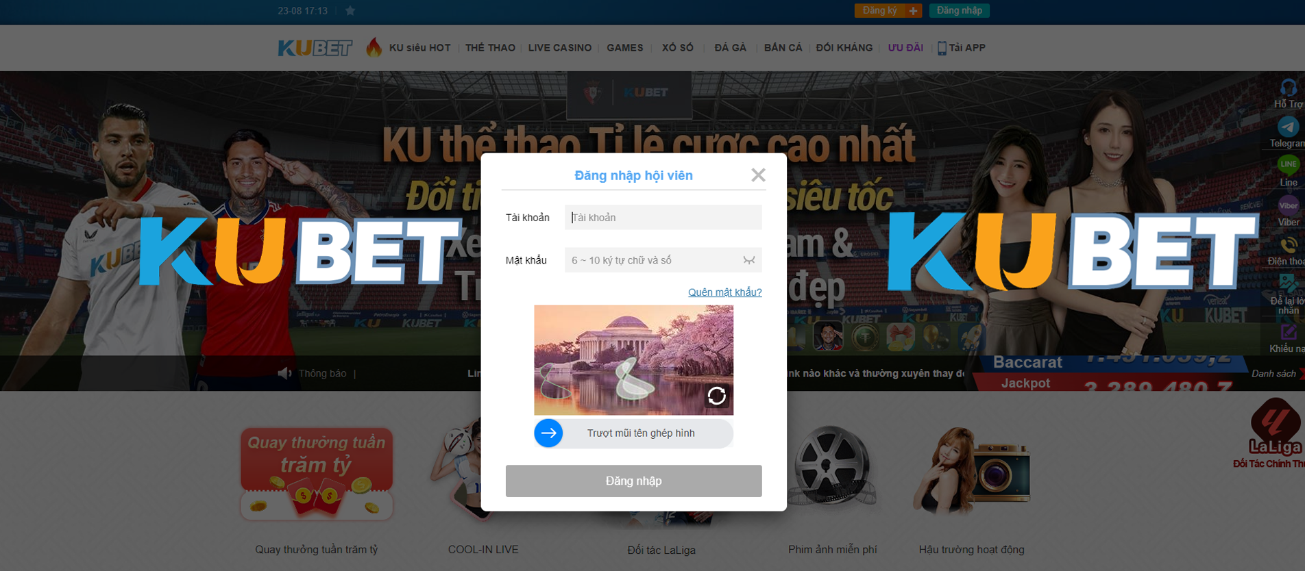 Đăng nhập Kubet bằng máy tính